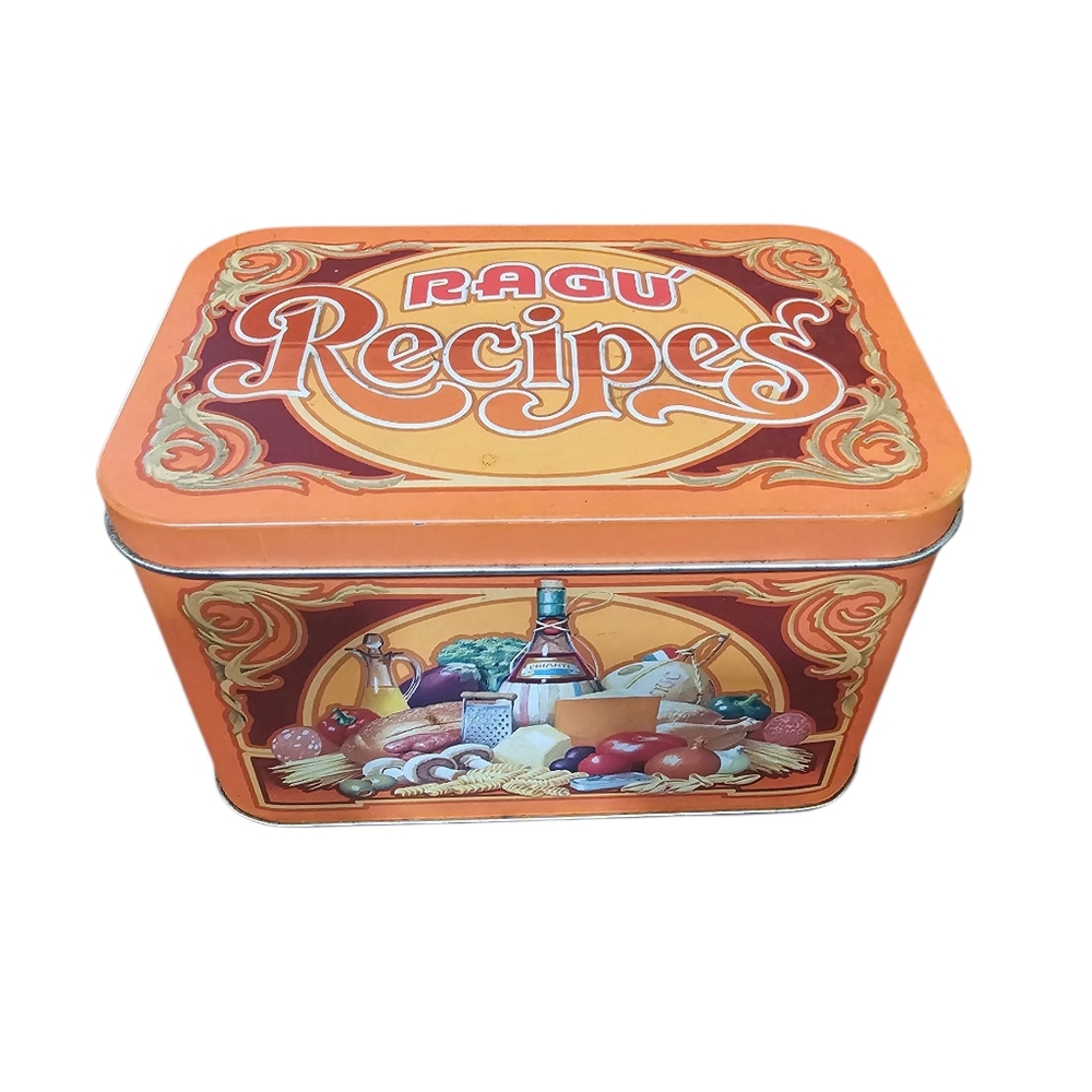 Vuntage Ragu‎ Orange Recipe Tin Box